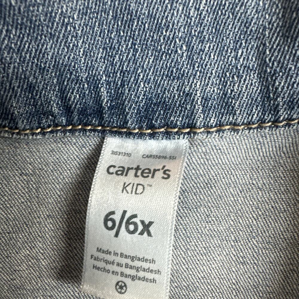 Carter’s KID brand Denim Jacket Button Up Pockets Girl’s Size 6-6X EUC - Picture 6 of 10